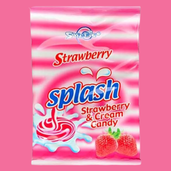 Product of Nigeria: Sweetco Splash Strawberry & Cream Candy (5X48 Units) Pack